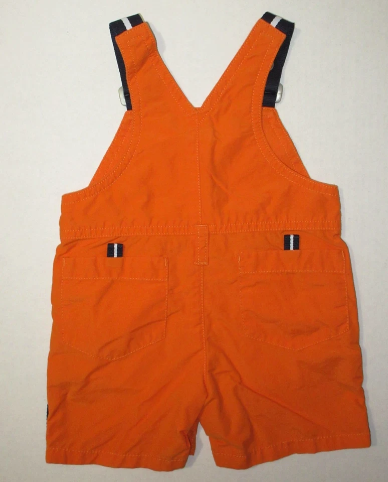 Gymboree Vintage 2002 Blue Hawaii Orange Shortall Romper Baby Boys Sz 0-3 Months - Image 3 of 4