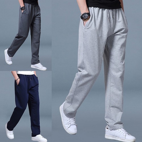 Mens Casual Sport Plain Pant Jogger 