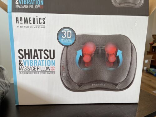 New Homedics 3D Shiatsu & Vibration Massage Pillow With Heat