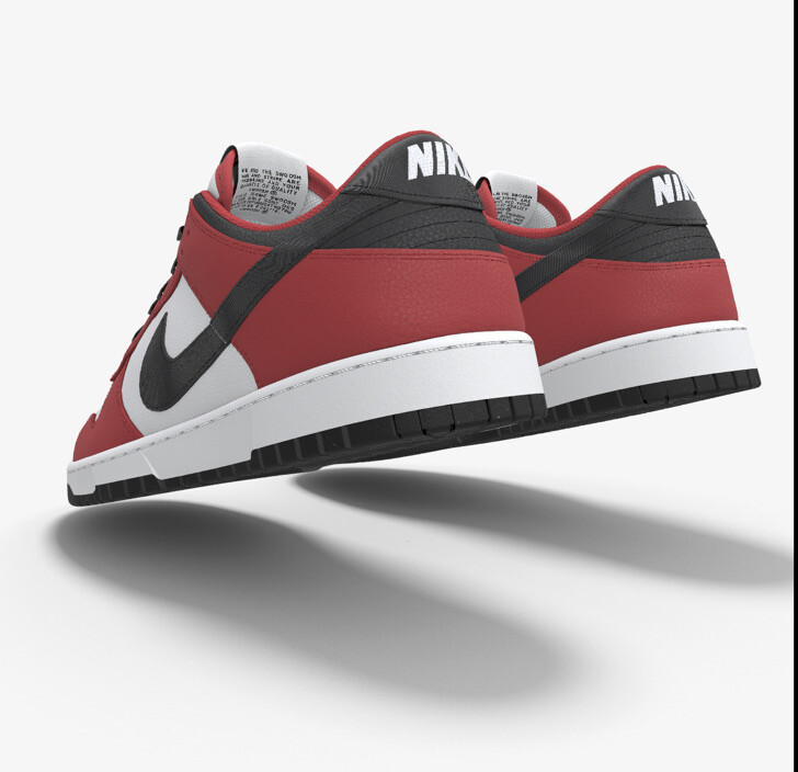 Nike Dunk NIKE BY YOU SB Chicago風 28.5 Nike Dunk Low 'Chicago' ID By You Retro White/Red-Black Men Size