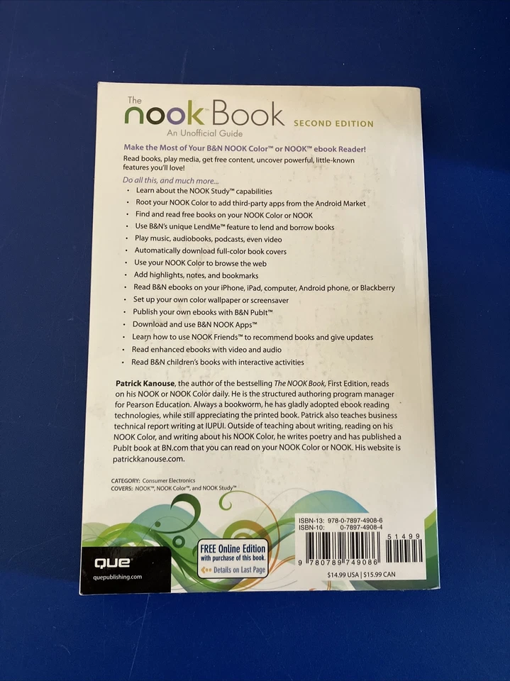 Barnes & Noble Nookcolor 8 ГБ электронная книга/планшет. Модель BNRV200. КНИГА. ОТЛИЧНОЕ - Изображение 3 из 4