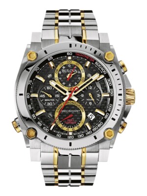 Bulova Men's Icon Chronograph Calendar HPQ Precisionist Grey Watch 47 MM 98B228