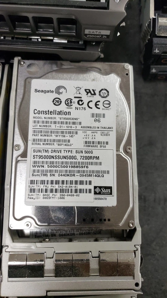 SUN 542-0371-01 0184 390-0468 ST95000NSSUN500G 500GB 7.2K 2.5" SATA HARD DRIVE - Image 2 of 2