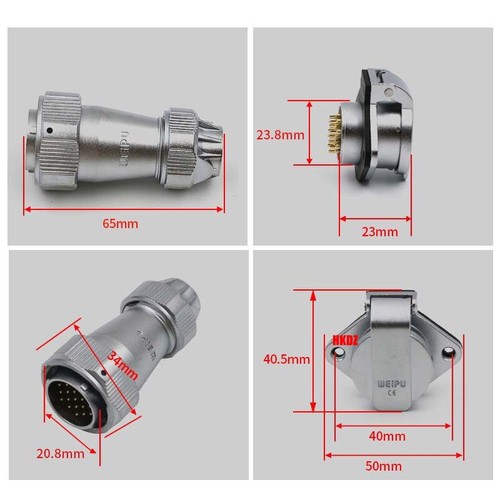 WY24 TE+ZG Aviation Plugs Sockets IP67 Waterproof Cable Connector 2 3 4~19 Pins - Picture 3 of 40