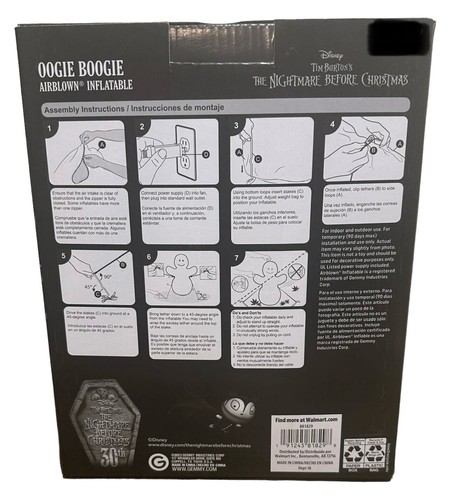 Disney Oogie Boogie Nightmare Before Christmas 5' Inflatable Holding Stocking - 第 3/7 張圖片