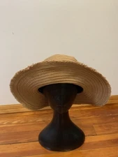 Steve Madden Women's Summer Beige Hat Panama Ribbon Trim Hat One Size