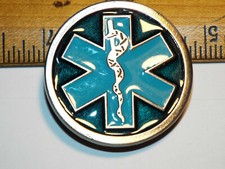 SMALL NARROW EMT FIRST RESPONDER EMERGENCY MEDICAL CADUCEUS BELT BUCKLE NOS