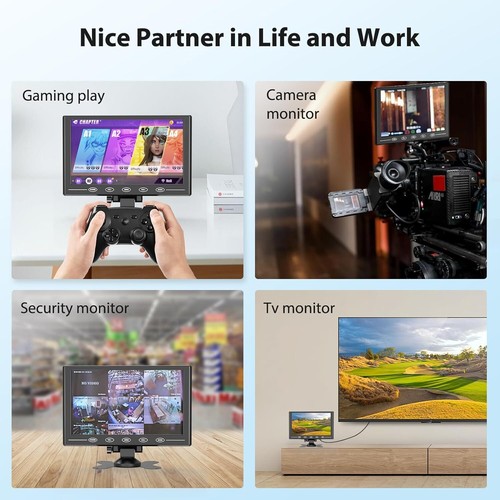 Eyoyo 7zoll 16:9 IPS Portable Display HDMI VGA AV BNC Kleine Gaming CCTV Monitor - Picture 15 of 27