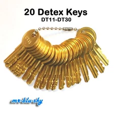 20 Complete Detex Key Set DT11–DT30 – For Alarmed Exit Device Cover Access