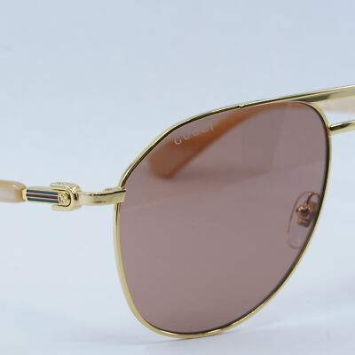 GUCCI GG1220S 003 Gold/Cognac 59-14-145 Sunglasses New  display picture 2