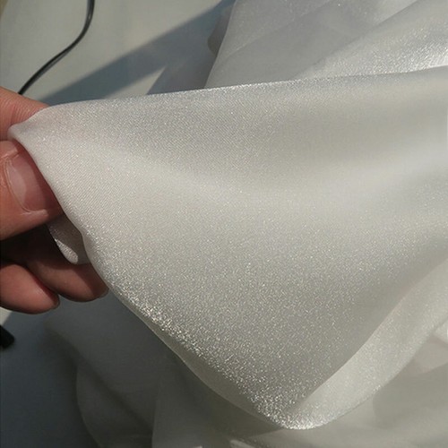 Glitter Chiffon Fabric Translucent Mesh Solid Cloth Craft Dress By Metre - Picture 4 of 11