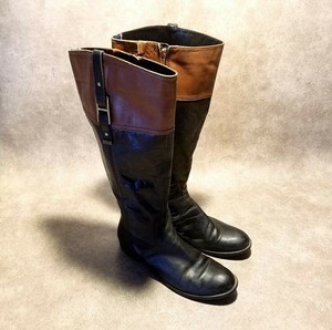 Tommy Hilfiger Para Mujer Talla 8 M Negro Marrón rodilla alta botas de  montar | eBay