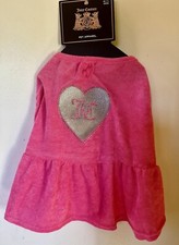 juicy couture pink heart logo dog apparel dress M/L. NWT 