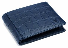New Bi-fold Leather Wallet for Men Blue Colour
