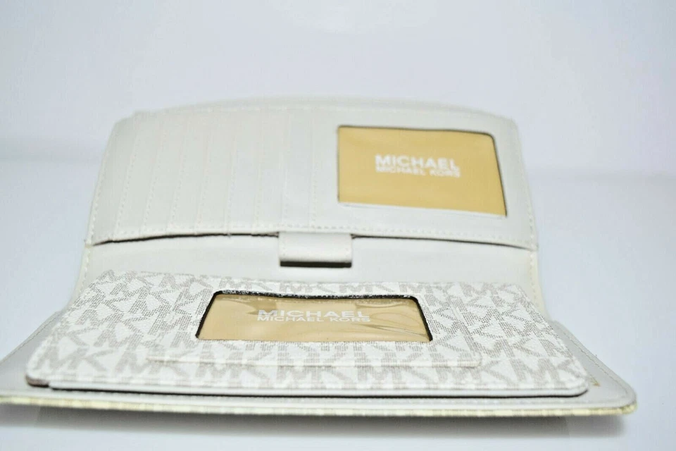 Michael Kors Jet Set Item Vanilla Check Book MK Monogram 32S7GJSE4B $158 钱包  — 第 4/4 张图片