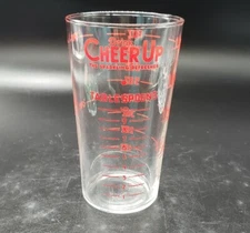 Vintage Drink Cheer Up Glass 4.5" One Cup Measuring Glass 