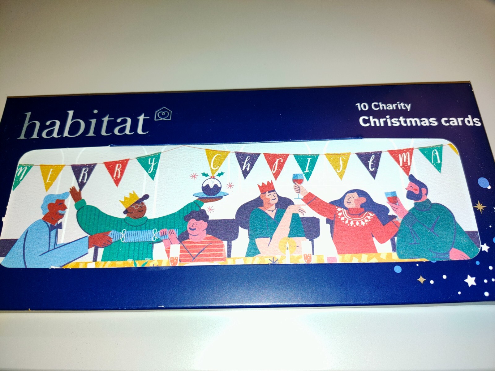 Habitat box of 10 Christmas Cards Christmas joy dinner table new sealed
