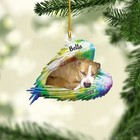 Staffordshire Bull Terrier In Angel Wing Ornament, Memorial Dog Christmas Gift