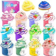 12 Pack Fruit Butter Slime Kits for Kids with Watermelon Lemon Peachybbies New