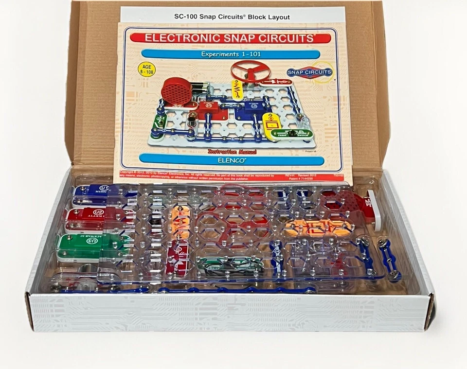 Snap Circuits Jr.SC-100 Learn Electronics Build Over 100 Projects 8+ By Elenco - Image 3 of 4