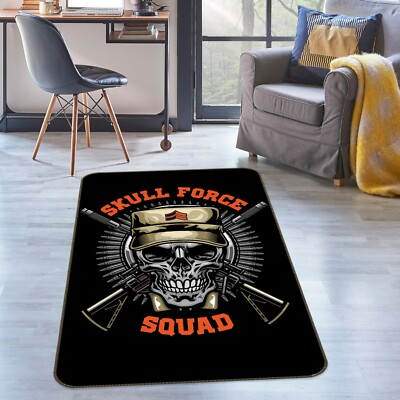 3D Black Skull NAO6513 Game Rug Mat Elegant Photo Carpet Mat Fay