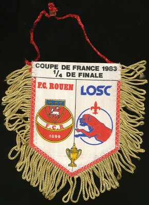 Fanion Match FC Rouen Vs Lille – Coupe De France 1983, Très Bon état