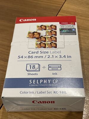 100 % Original Canon KC-18IL 18 Blatt Farbe Tinte & Kartengröße Etikett Packung 7740A001