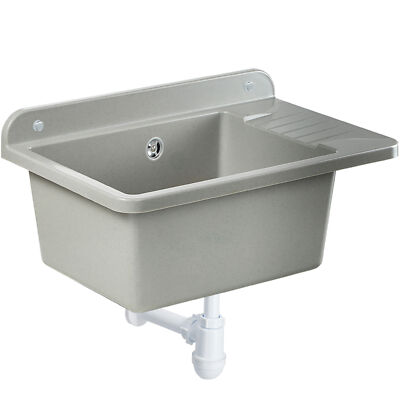 GOSPO Ausgussbecken aus Polypropylen, 50,5 x 34 x 26,5 cm, Grau