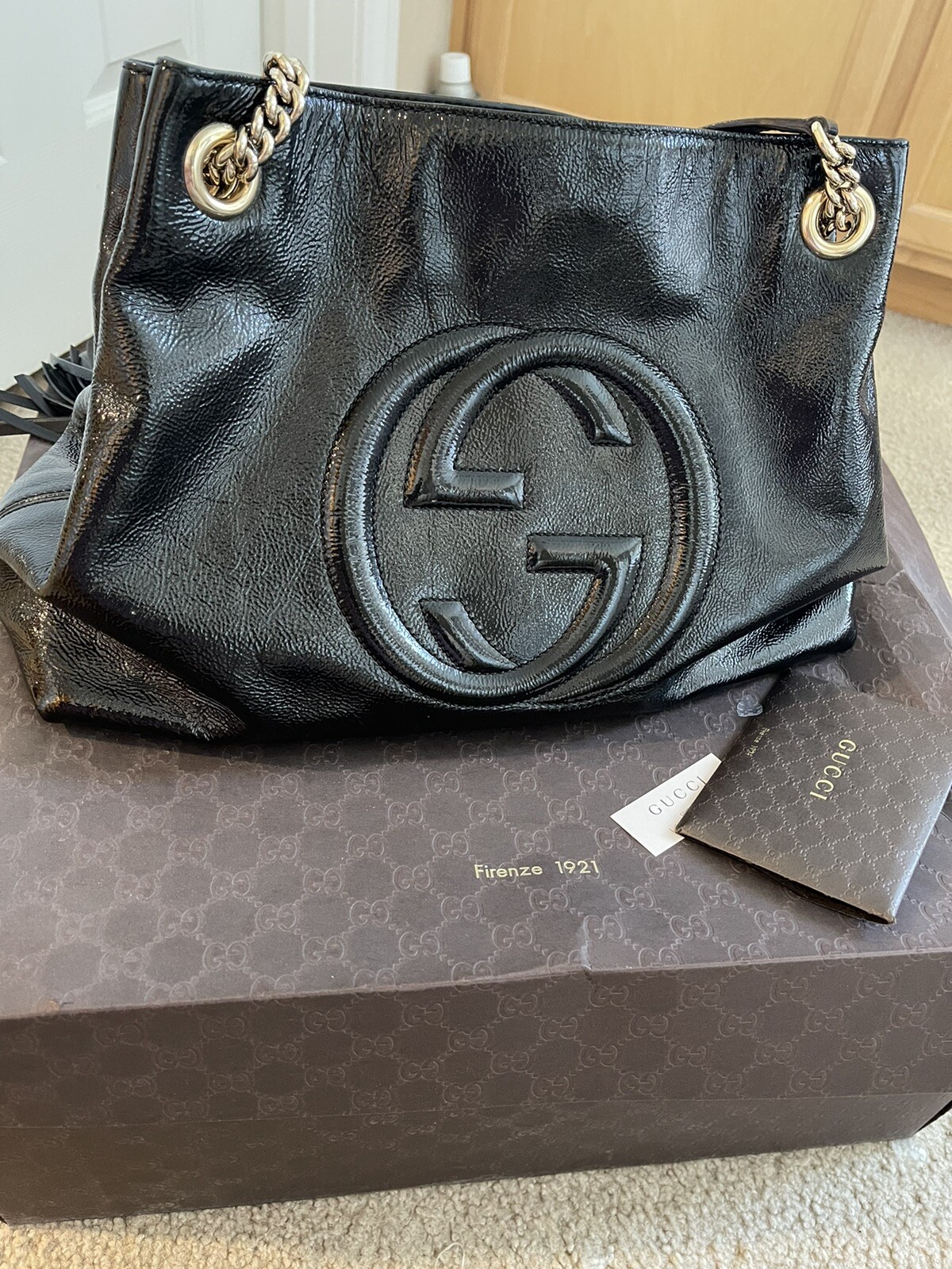 AUTHENTIC Gucci Soho Medium Leather Shoulder Bag … - image 3