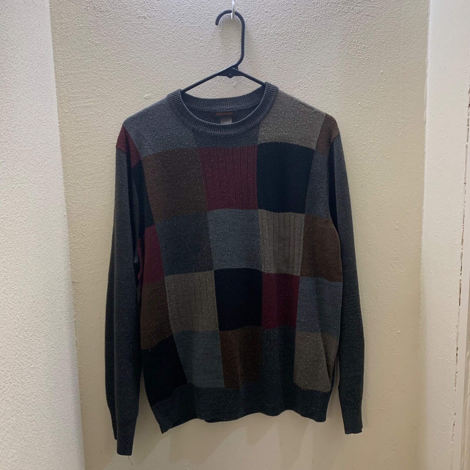Y2K Dockers Multicolor Block Pattern Sweater Size… - image 1