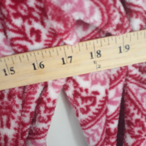 Lucky Brand Bathrobe Women Medium Red White Floral Pockets Tie Soft - Picture 5 of 10