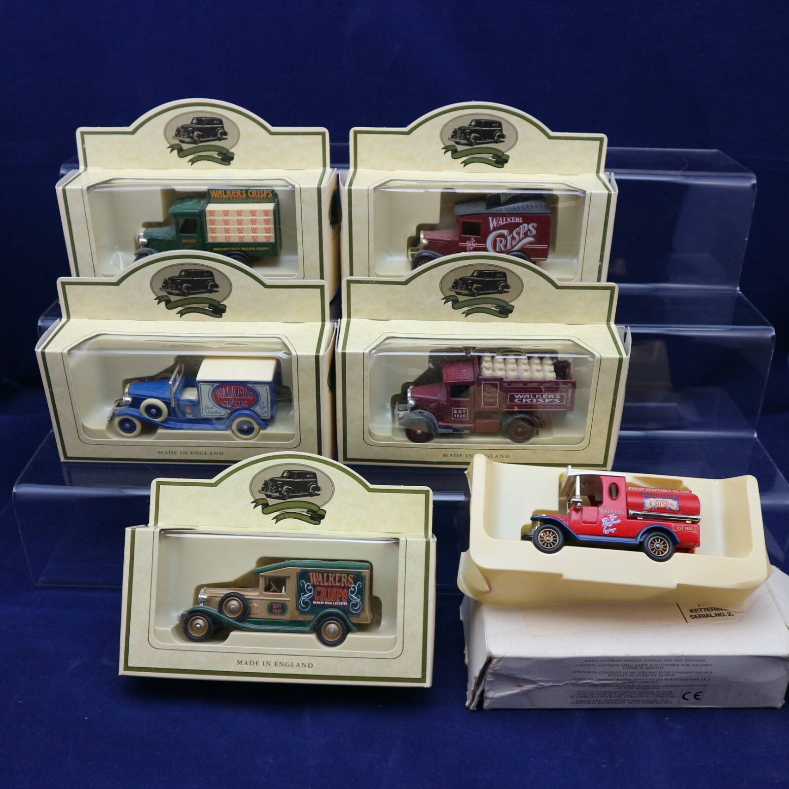 Vintage LLEDO Walkers Crisps Die Cast 1990s Promotional Model Vans x 6