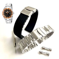 Pack of 2 Steel and Silicone Replacement Watch Band Fits Invicta Pro Diver 22022