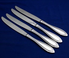 4,RSVP, SOLID HANDLE DINNER KNIVES, RXV5 Beaded 18/10 Indonesia Glossy  Flatware
