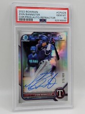 2022 Bowman Zion Bannister Chrome Prospect Autograph Refractor PSA 10