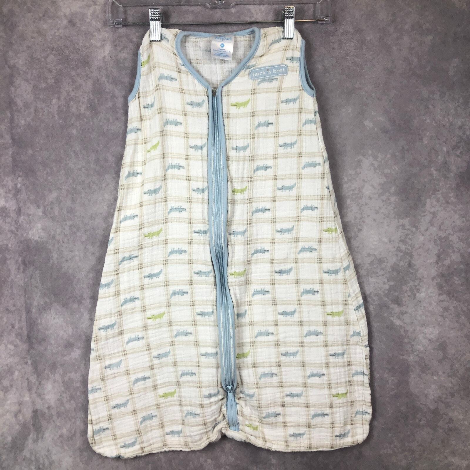 Halo Sleep Sack Medium 6-12 Months Alligator Crocodile Pattern Cream Blue Green
