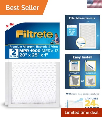 High-Performance 20x25x1 Pleated Air Filters for Allergens, Bacteria & Viruses