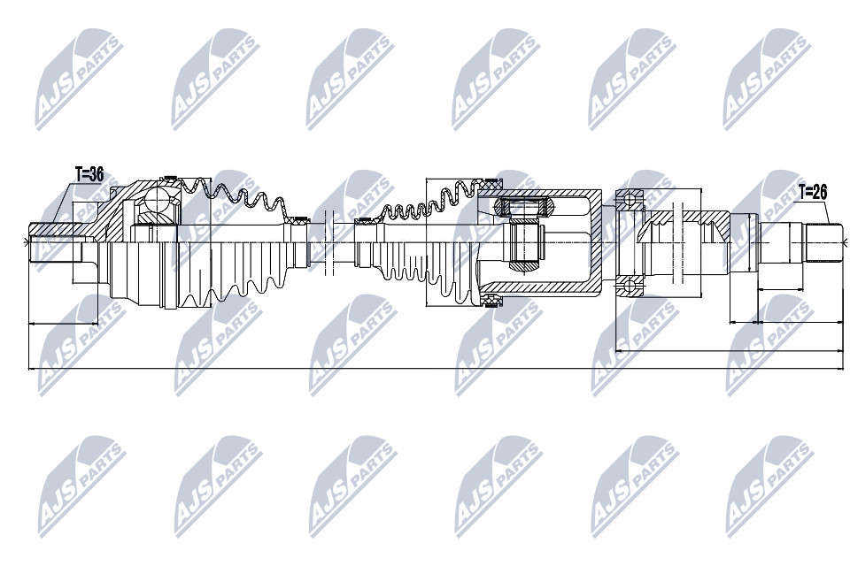 NPW-VV-065 NTY Drive Shaft for VOLVO