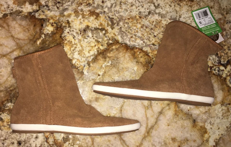 Botas al tobillo SANUK Kat Sphynx Luxe de gamuza tabaco punta en punta holgadas NUEVAS para mujer 7 Foto 3 de 4