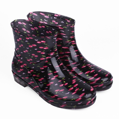 Womens Ladies Waterproof Rain Wellies Wellington Ankle Boots Fur Lined UK Size - Picture 1 of 20