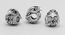 Eagle Falcon Hawk Bird Horus Bead Charm Pendant Bracelet Solid Sterling Silver 