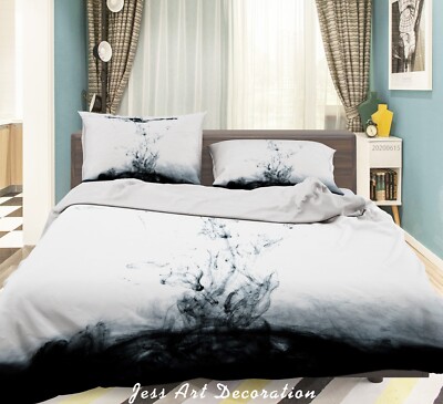 3D White Black Ink Quilt Cover Set Duvet Cover Bedding Pillowcases