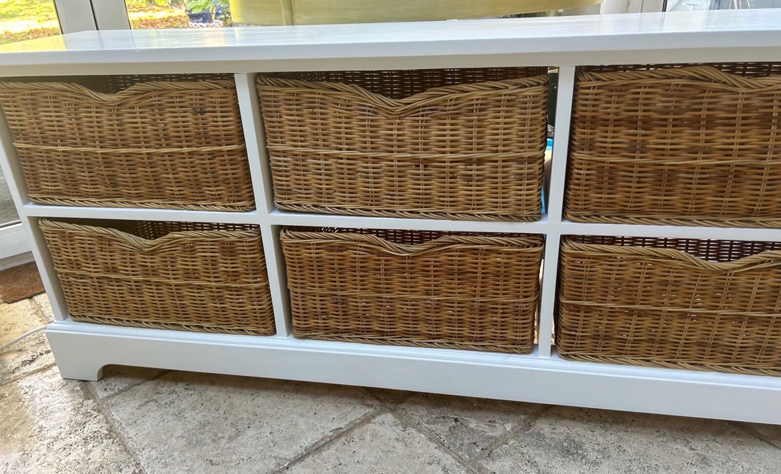 The Cotswold Company sideboard, 6 wicker drawers chest, toy storage, tv