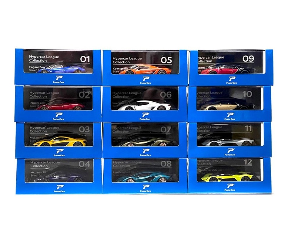 PosterCars 164 Hypercar League Collection Set 12Pcs Diecast Model Cars