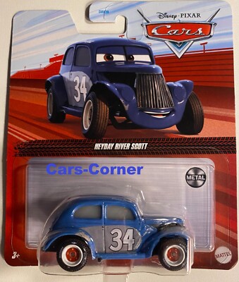 Disney Pixar Cars Evolution Heyday River Scott #34 Dirt Track