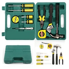 11PCS Tech Professional Hand Carry Tool Set Box Basic Home Fix Repair Tool Kit