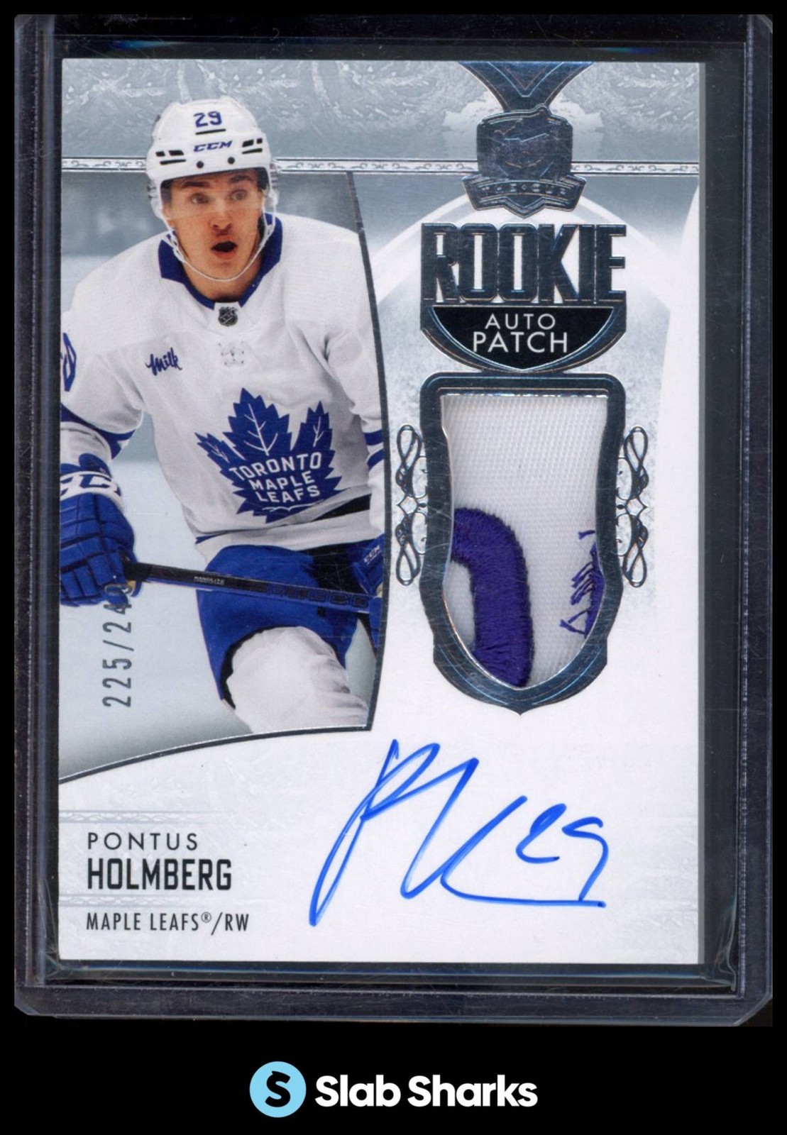 2022 UPPER DECK THE CUP #192 PONTUS HOLMBERG ROOKIE PATCH AUTO RC /249