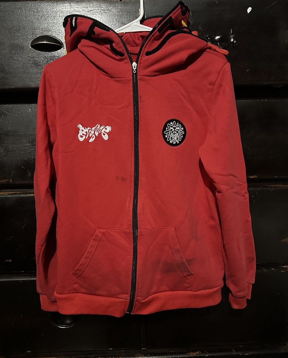 Red Glo Gang Full Zip-Up Hoodie Size MEDIUM PRE OWNED | eBay