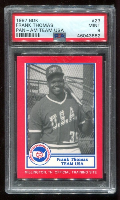 1990 BDK #23 Frank Thomas PSA 9 Mint Rookie 1987 Pan-Am Team USA~(PL)