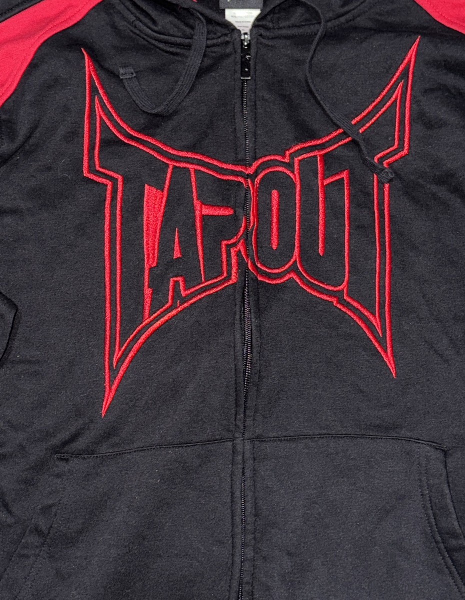 Tapout Black & Red Full Zip Hoodie Embroidered Men's Size XL | eBay